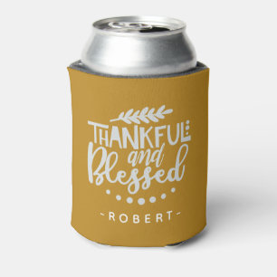 Rafraîchisseur Pour Canette Merci et béni Nom personnalisé Thanksgiving