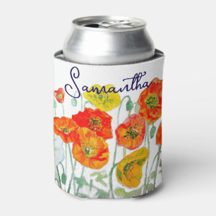 Rafraîchisseur Pour Canette Merci Motif à fleurs rouge orange