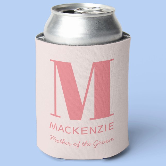 Rafraîchisseur Pour Canette Mère de la chambre rose Monogramme Nom (Mother of the Groom blush pink personalized can cooler)