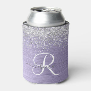 Rafraîchisseur Pour Canette Métal brossé violet Parties scintillant d'argent N