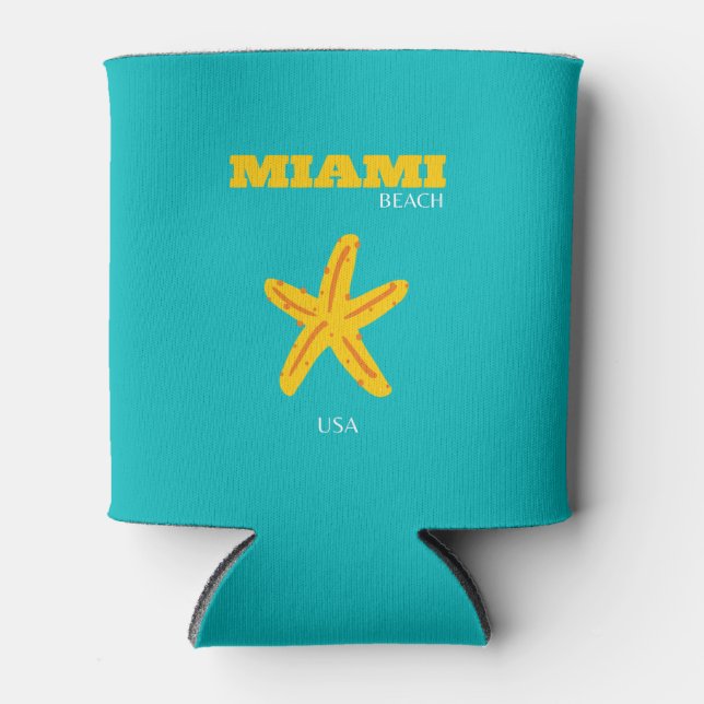 Rafraîchisseur Pour Canette Miami, Miami Beach, Preppy Room, Art du voyage, Ré (Devant)