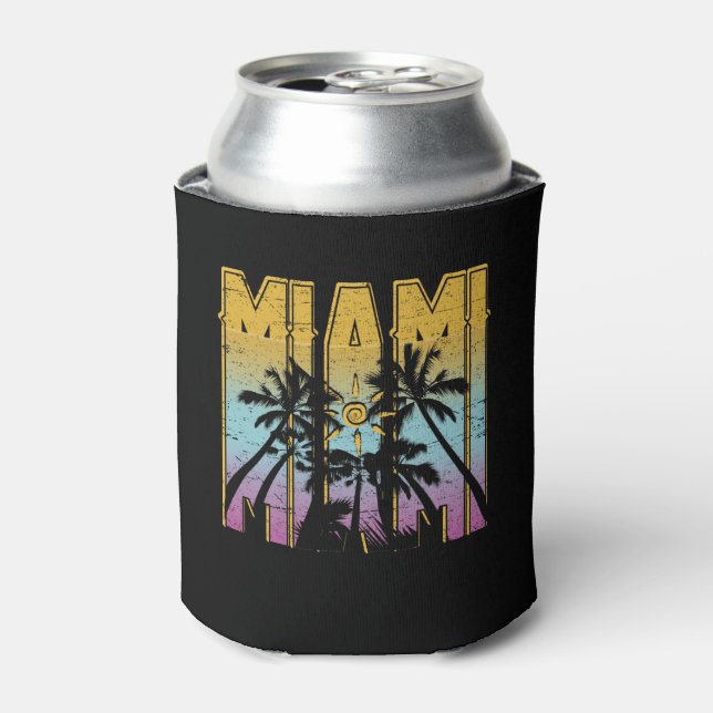 Rafraîchisseur Pour Canette Miami Vacation Souvenir - Retro Beach Apparel (Can devant)