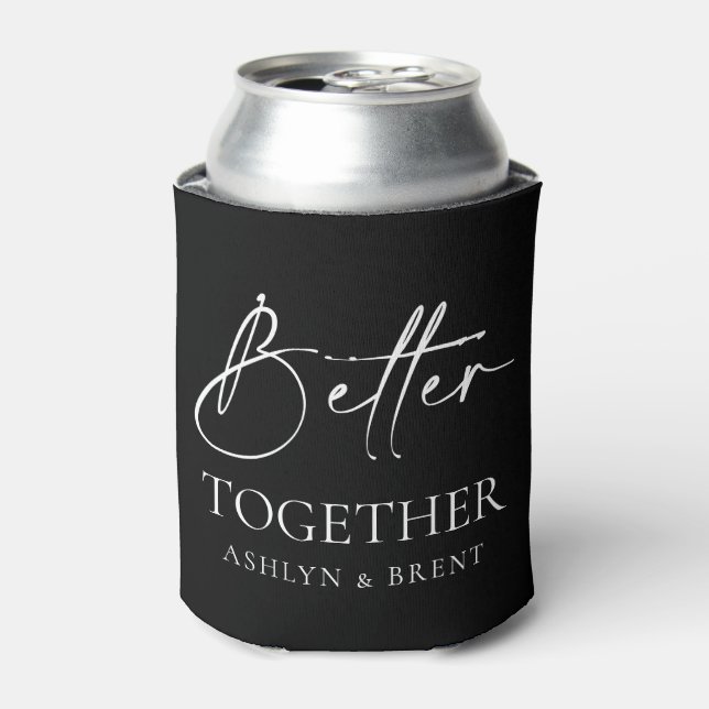 Rafraîchisseur Pour Canette Mieux Ensemble Mariage noir peut refroidir/Koozie (Can devant)