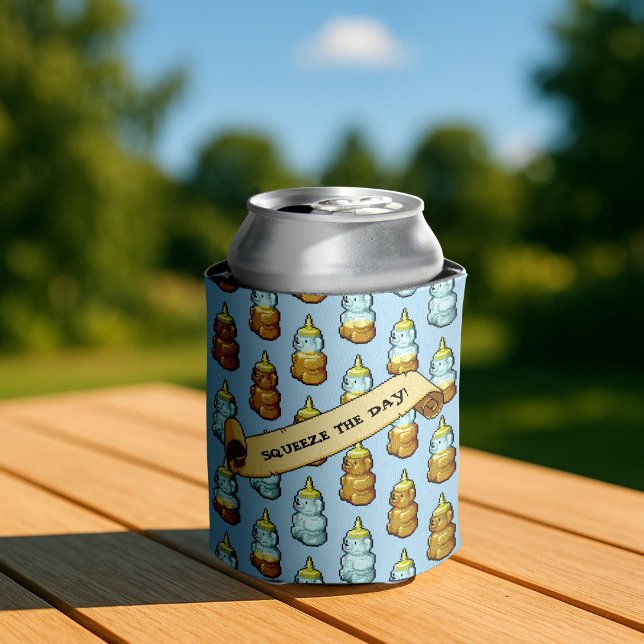 Rafraîchisseur Pour Canette Mignonne Ours Au Miel Squeeze Le Jour ! Oeuvre rét (Créateur téléchargé)