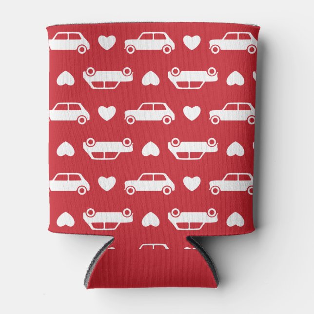 Rafraîchisseur Pour Canette Mini Coeurs de voiture rouge (Devant)