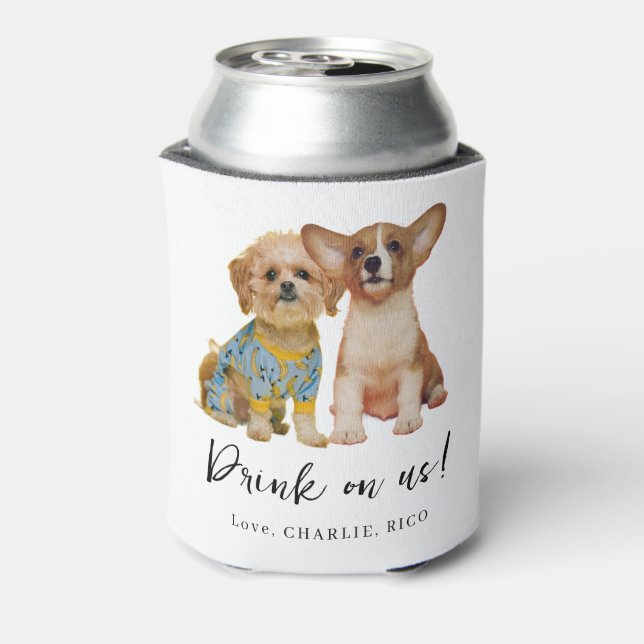 Rafraîchisseur Pour Canette Minimalist Dog Pet Photo Wedding  (Can Dos)
