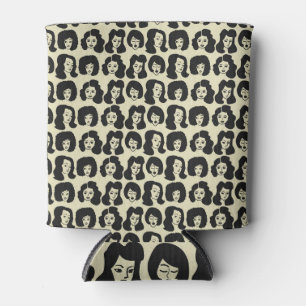Rafraîchisseur Pour Canette Mode Rétro : Femmes Visages Papier Peint.