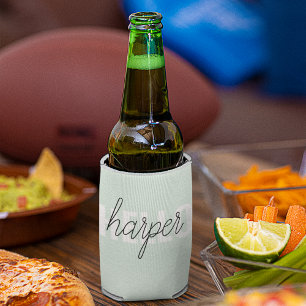 Rafraîchisseur Pour Canette Modern Pastel Mint Bonjour Et Vous Nom