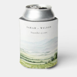 Rafraîchisseur Pour Canette Moderne Chic Aquarelle Vignoble Paysage Mariage