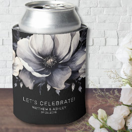 Rafraîchisseur Pour Canette Moderne Elégant Floral Noir Mariage Favoriser