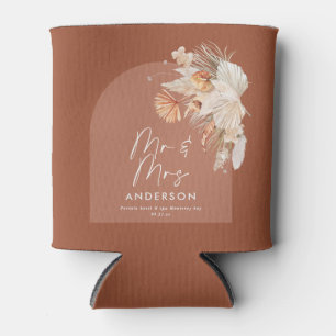 Rafraîchisseur Pour Canette moderne terre cuite bohème pampas herbe mariage