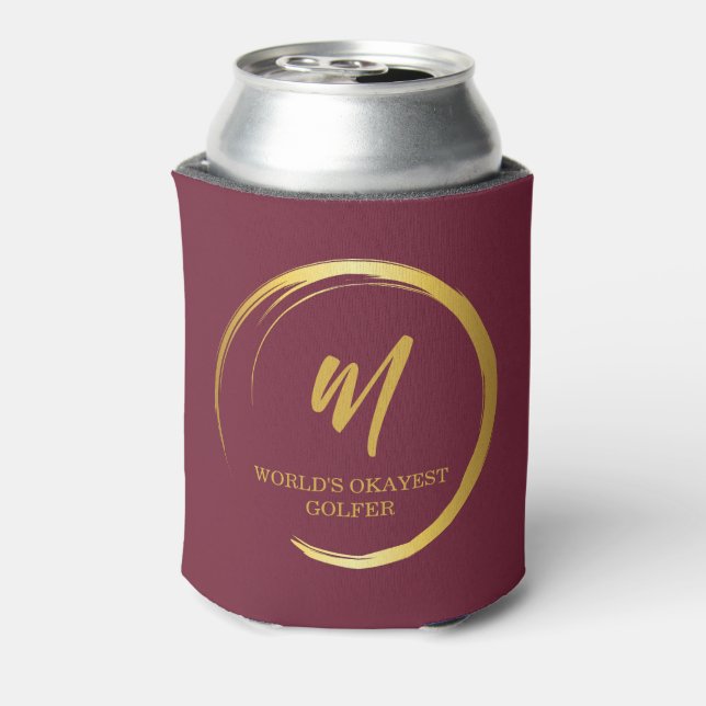 Rafraîchisseur Pour Canette Mondes Okayest Golfer Gold Monogramme (Can Dos)