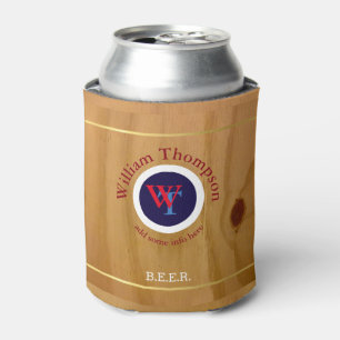Rafraîchisseur Pour Canette monogramme de bière personnalisé (nom et initiales