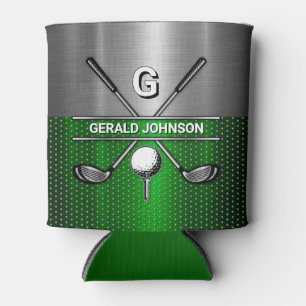 Rafraîchisseur Pour Canette Monogramme de golf Metallic Green et Argent