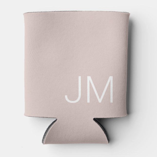 Rafraîchisseur Pour Canette Monogramme Élégant Surdimensionné Rose Pâle (Devant)