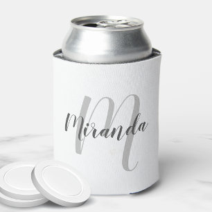 Rafraîchisseur Pour Canette Monogramme et nom personnalisés de script moderne