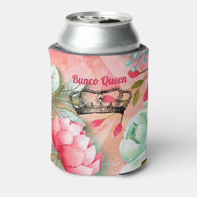 Rafraîchisseur Pour Canette Monogramme Jolie aquarelle Fleurs de Bunco rose (Can Dos)