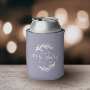 Rafraîchisseur Pour Canette Monogramme Mariage de branche en gras   Lilac