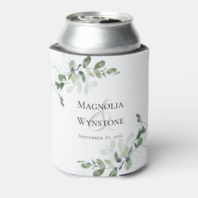 Rafraîchisseur Pour Canette Monogramme Mariage Eucalyptus (Can Dos)