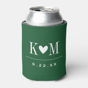 Rafraîchisseur Pour Canette Monogramme Mariage moderne Hunter Green