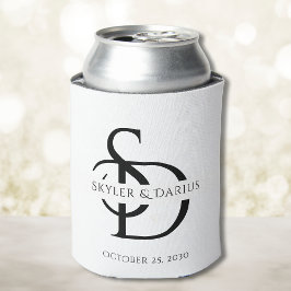 Rafraîchisseur Pour Canette Monogramme Mariage Simple Personnalisé Avec Nom