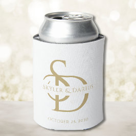 Rafraîchisseur Pour Canette Monogramme Mariage Simple Personnalisé Avec Nom