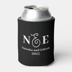 Rafraîchisseur Pour Canette Monogramme Moderne Mariage Noir Can Cooler