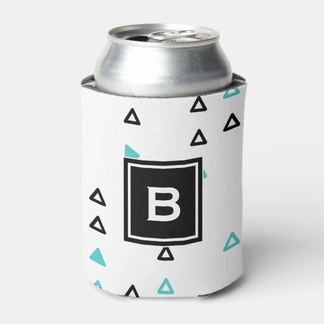 Rafraîchisseur Pour Canette Monogramme Motif Truquoise & Black Triangles (Can devant)