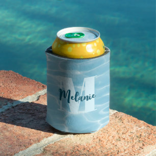 Rafraîchisseur Pour Canette Monogramme personnalisé Piscine bleue Moderne