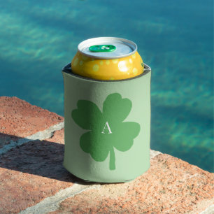Rafraîchisseur Pour Canette Monogramme Shamrock peinture verte irlandaise