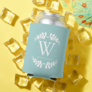 Rafraîchisseur Pour Canette Monogramme vert à la menthe tendance