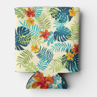 Rafraîchisseur Pour Canette Monstère tropicale Hibiscus Motif d'été