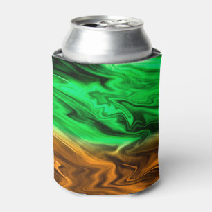 Rafraîchisseur Pour Canette motif Abstrait tacheté en vert orange