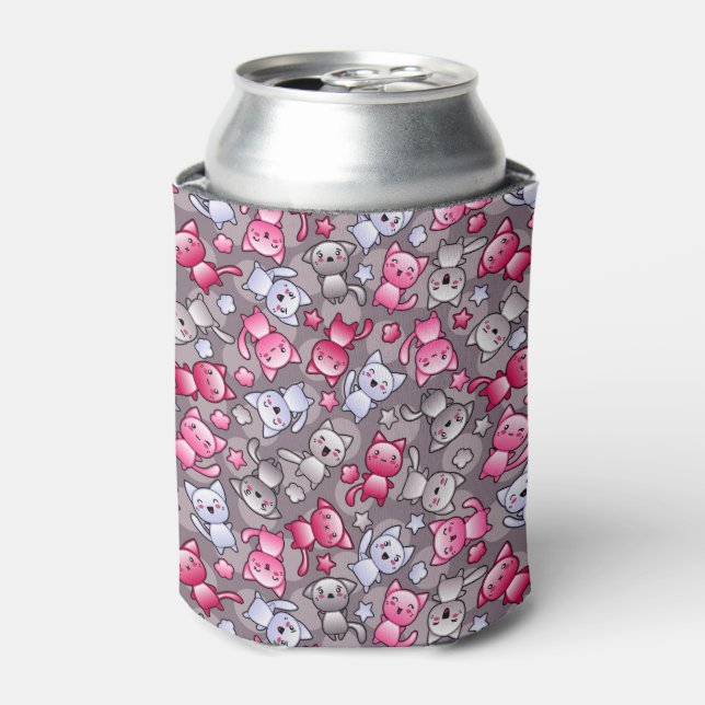 Rafraîchisseur Pour Canette motif avec chats kawaii doodle mignon (Can devant)
