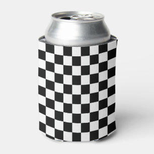 Rafraîchisseur Pour Canette Motif blanc de noir classique de damier