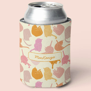 Rafraîchisseur Pour Canette Motif Chat rose orange personnalisé