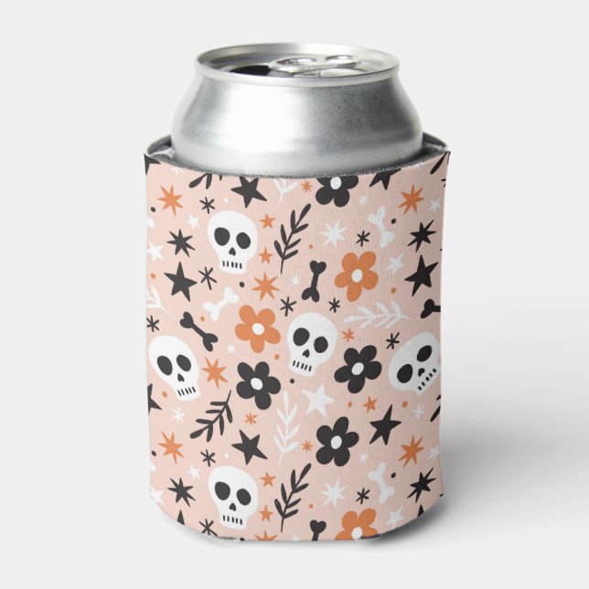 Rafraîchisseur Pour Canette Motif crâne de fleurs (Can devant)