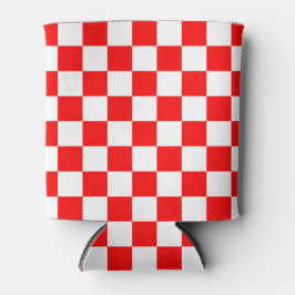 Rafraîchisseur Pour Canette Motif croate moderne rouge blanc À damiers