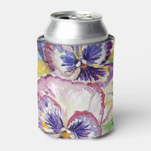 Rafraîchisseur Pour Canette Motif d'aquarelle rose et jaune pâle