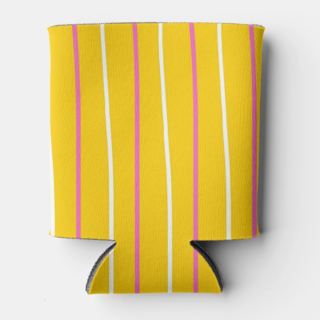 Rafraîchisseur Pour Canette Motif de bande verticale jaune (Devant)