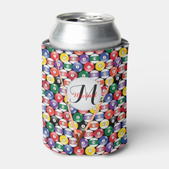 Rafraîchisseur Pour Canette Motif de boule de billard Monogram (Can devant)