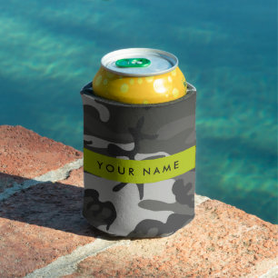 Rafraîchisseur Pour Canette Motif de camouflage gris, Votre nom, Personnaliser