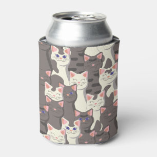 Rafraîchisseur Pour Canette Motif de chats blancs et gris