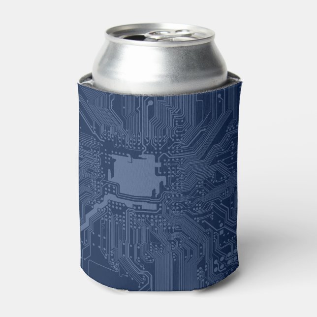 Rafraîchisseur Pour Canette Motif de circuit Geek bleu (Can devant)