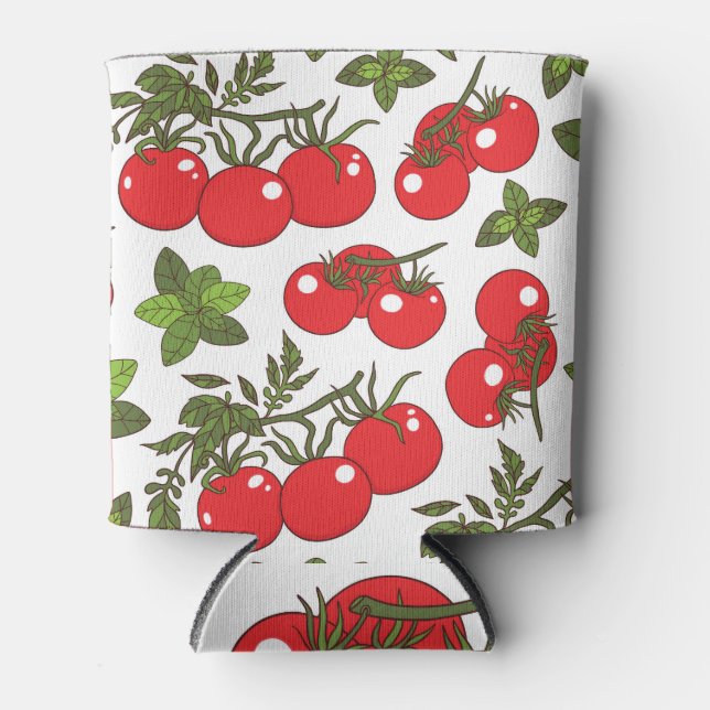 Rafraîchisseur Pour Canette Motif de cuisine sans couture Tomato Basil (Devant)