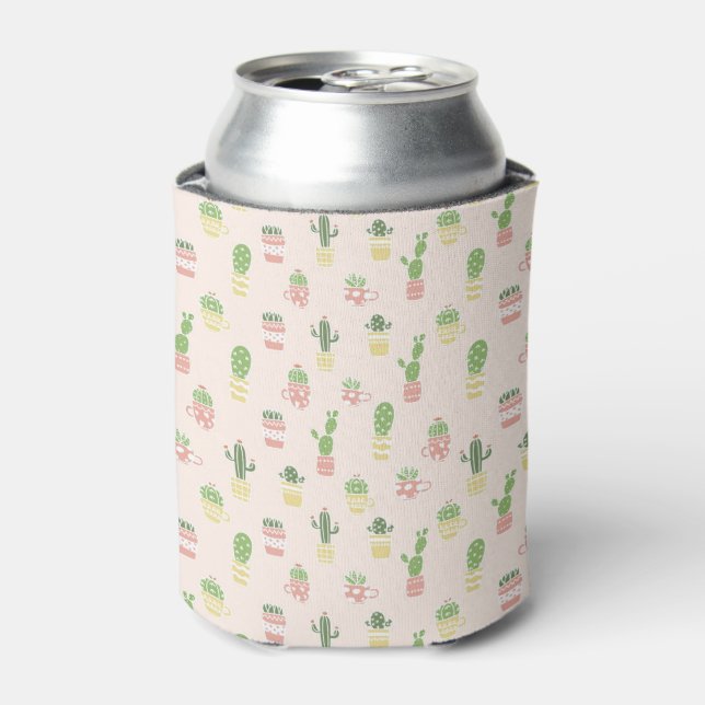Rafraîchisseur Pour Canette Motif de Cute Cactus (Can devant)