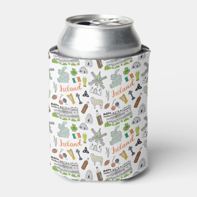 Rafraîchisseur Pour Canette Motif de Doodle Irlande (Can devant)