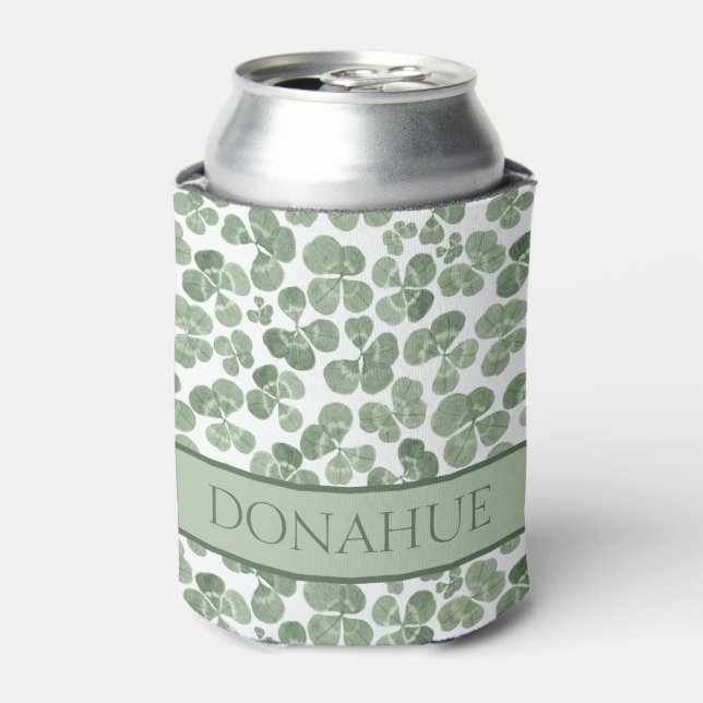 Rafraîchisseur Pour Canette Motif de fermeture Shamrock aquarelle (Can devant)