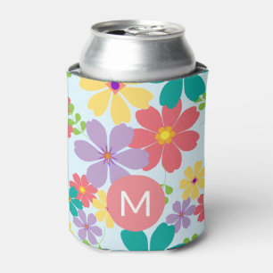 Rafraîchisseur Pour Canette Motif de Fleur vive moderne Monogramme