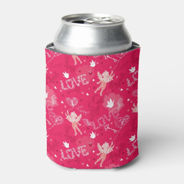 Rafraîchisseur Pour Canette Motif de la Saint Valentin avec Cupidon (Can devant)
